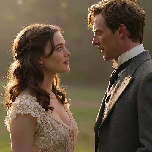 Elegant Vintage Romance in Misty Forest