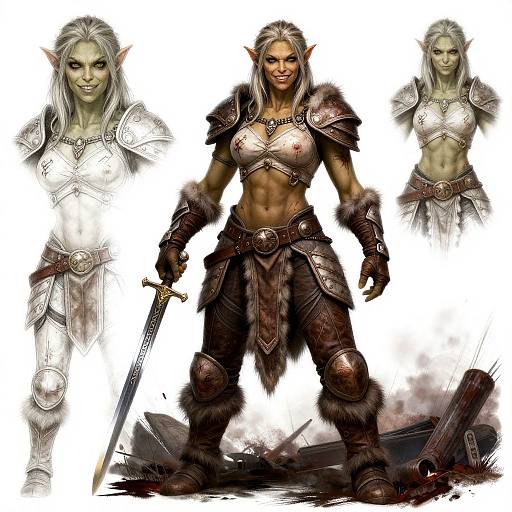 Detailed Nordic Goblin Warrior Portrait