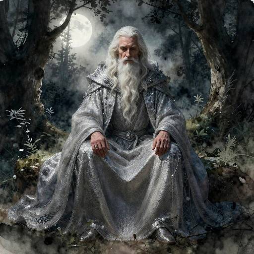 Mysterious Silver-Cloaked Old Man