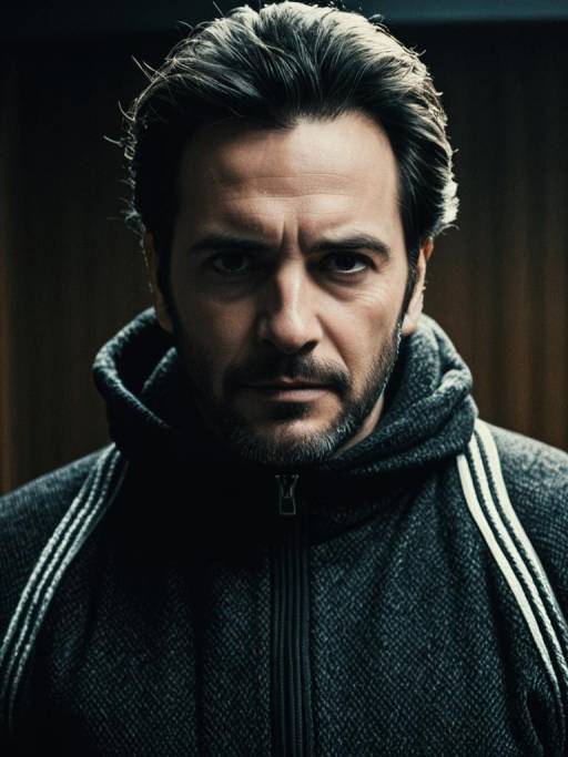 Man in Dark Hoodie Jacket Portrait