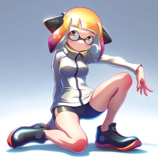 Illustration of Agent 4 (splatoon), splatoon (series) in the style of Wokada
