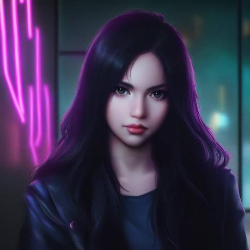 Punk Girl in Neon Alleyway