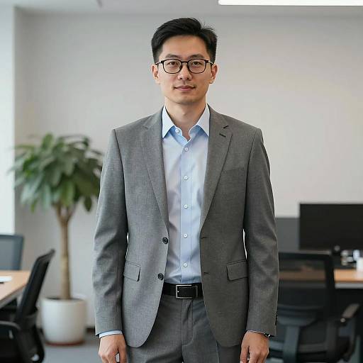 Professional Asian Man in Office Attire