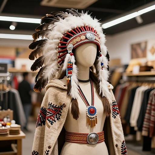 Mannequin in Traditional Native Headdress