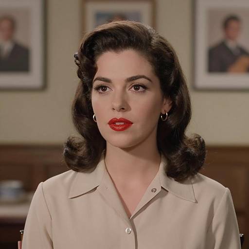 1960s Inspired Woman with Updo Hairstyle