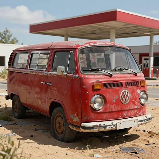 Post-Apocalyptic Decayed Volkswagen Scene