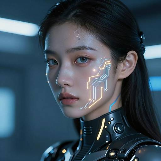 Futuristic Cyberpunk Portrait of a Woman