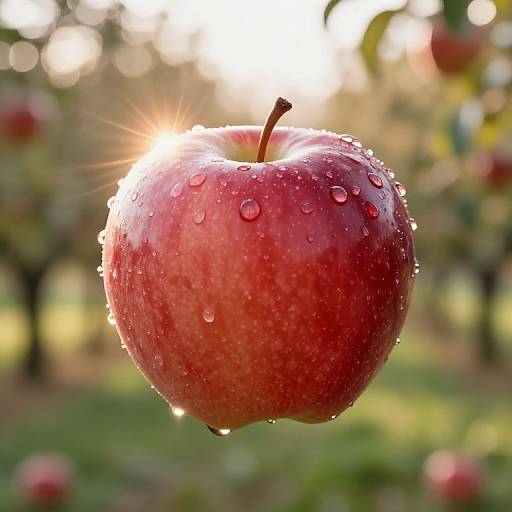 Radiant Floating Apple in Orchard