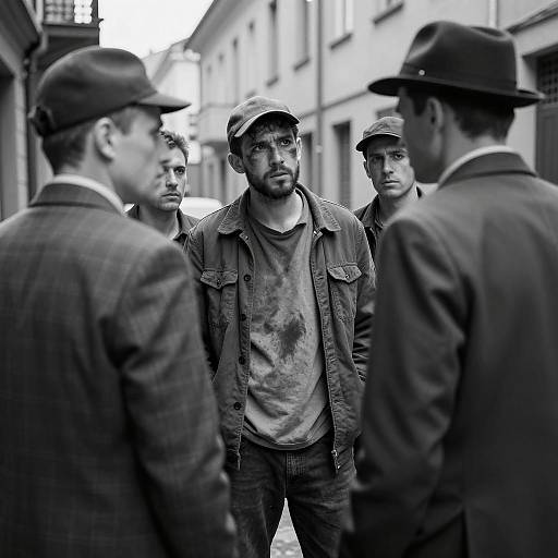 Intense Black and White Street Scene