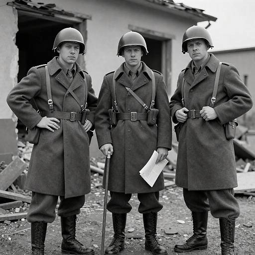 WWII Soldiers in Black and White