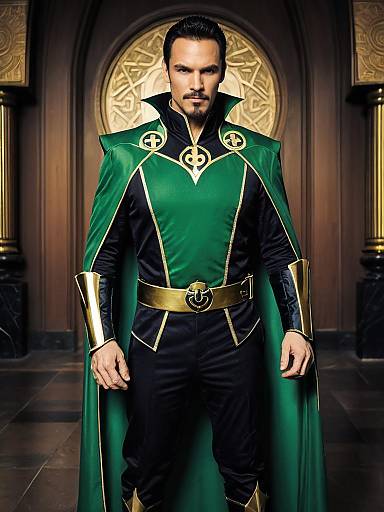 Man in Ra's al Ghul Cosplay Costume