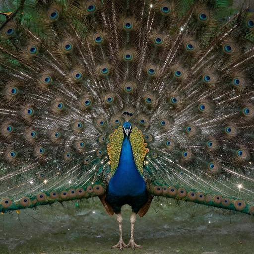 Glowing Oversized Peacock in Rembrandt Light