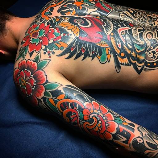 Vibrant Intricate Tattooed Back Close-Up