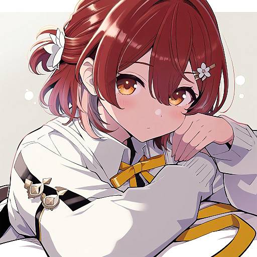 Illustration of Hanasaki miyabi, holostars in the style of Hanauna