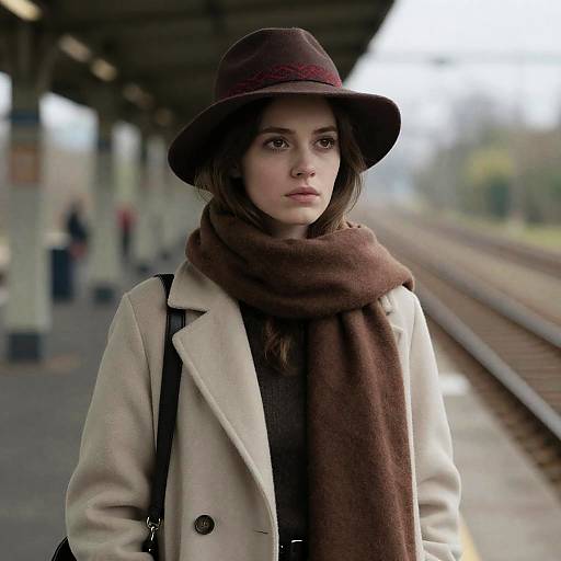 Pale Skinned Woman at Train Station