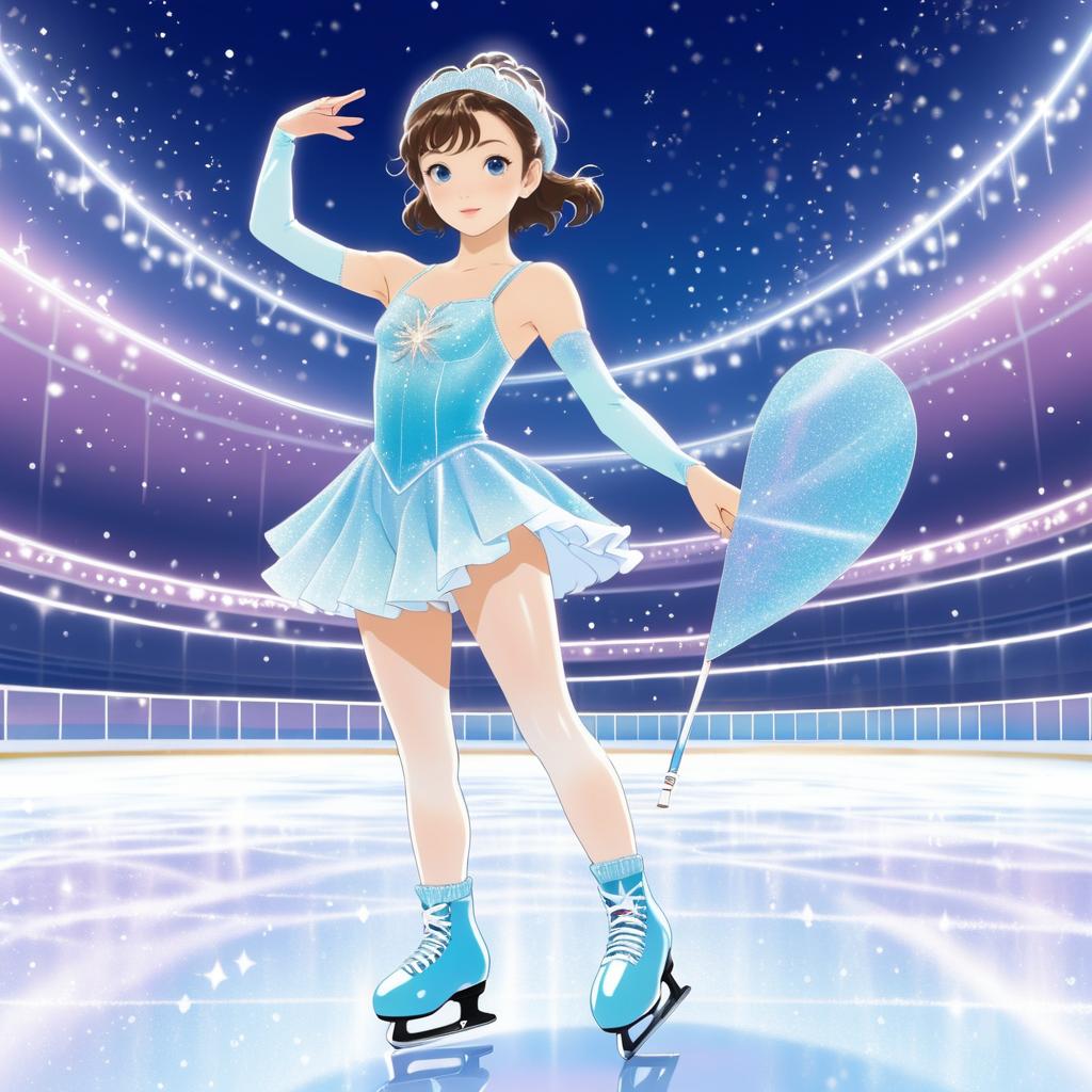 Nostalgic Anime Figure Skater on Ice