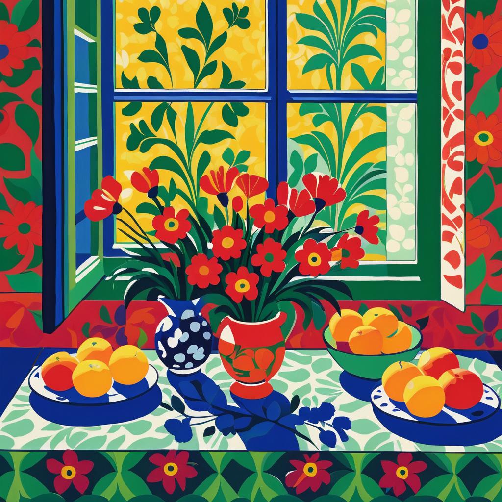 Vibrant Matisse-Inspired Floral Still Life