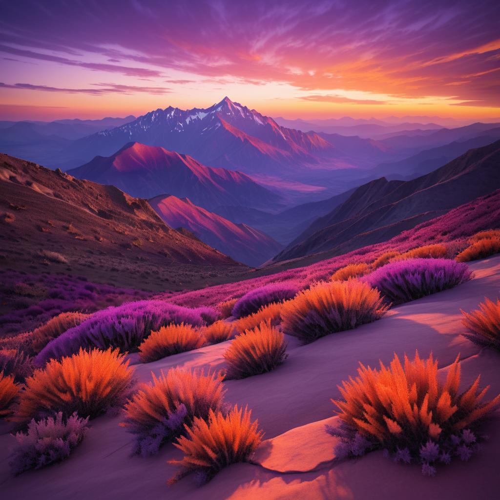 Vibrant Sunset Over Majestic Mountains