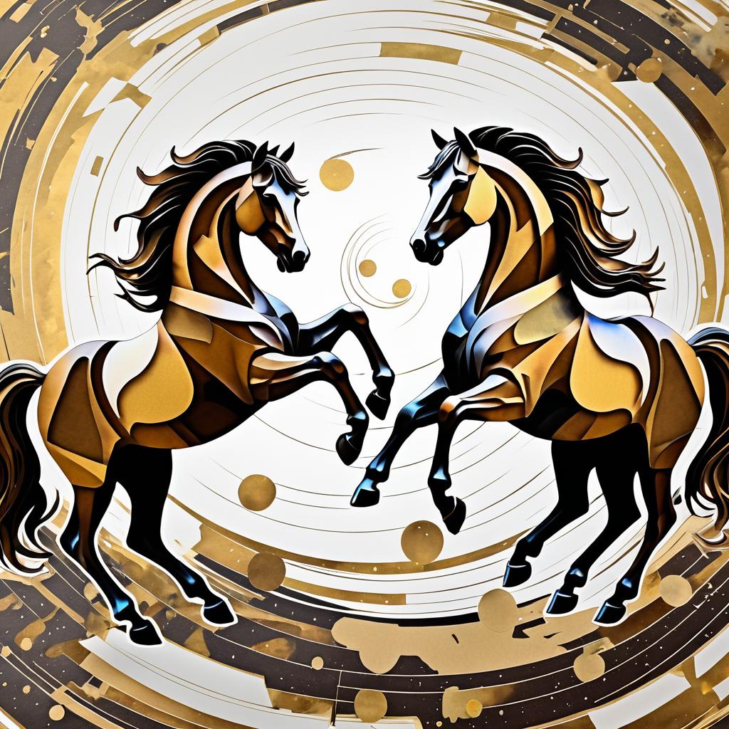 Surreal Impressionism: Horses in Space