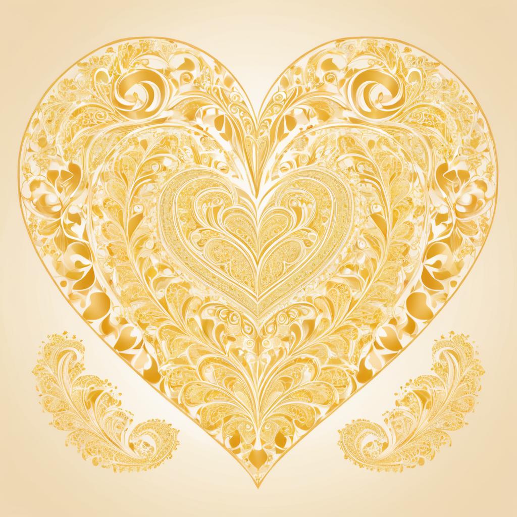 Whimsical Heart with Intricate Paisley Design