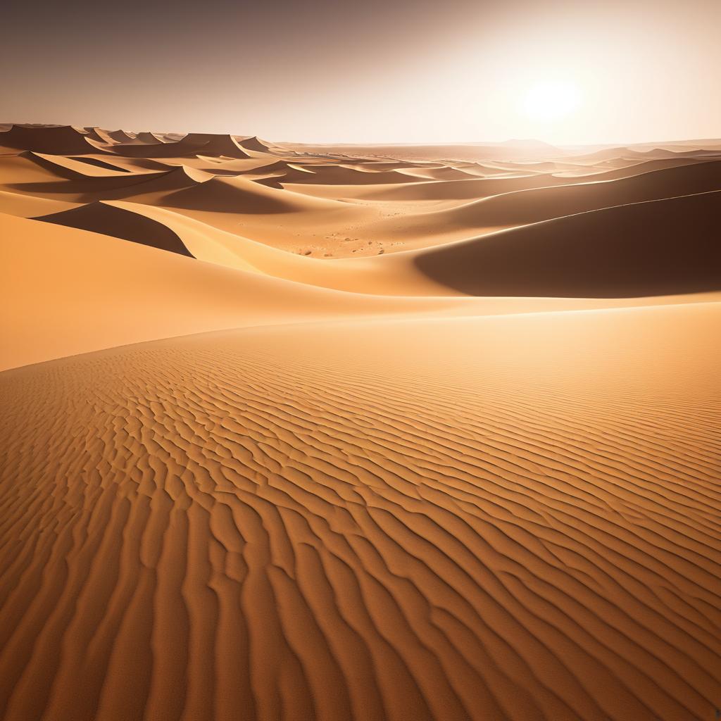 Ethereal Sahara: Shadows and Light