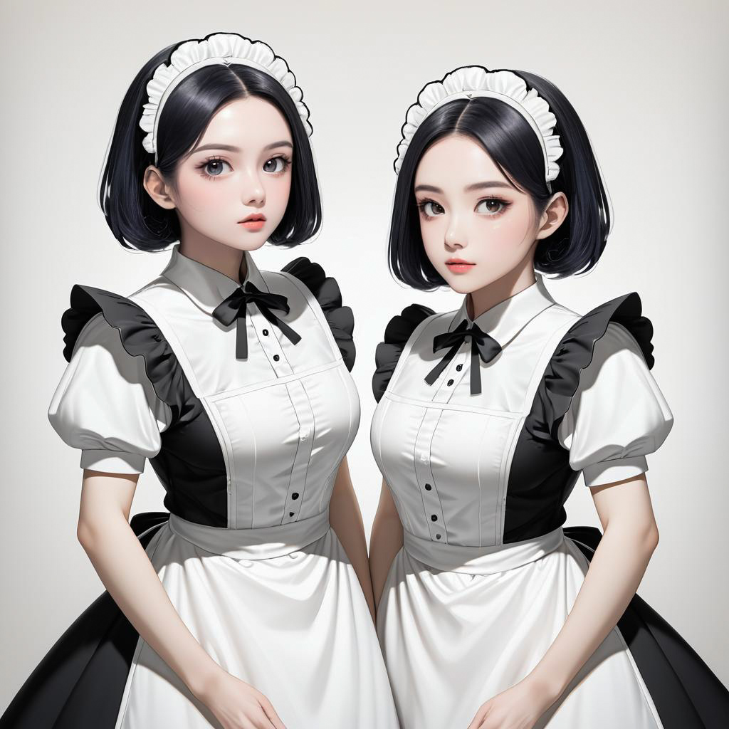 Nervous Housekeeper in Classic Maid Uniform