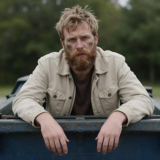 Intense Portrait of a Bearded Man