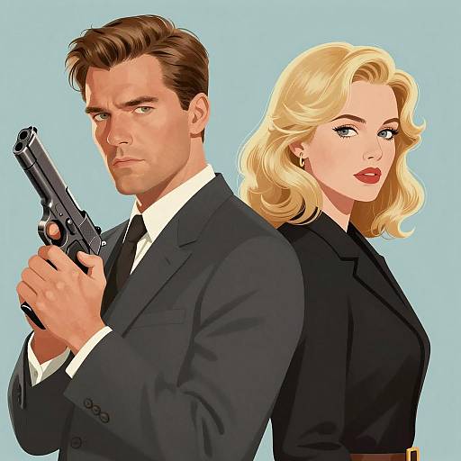Classic Man and Woman Illustration
