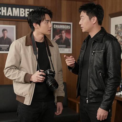 Candid Photograph of Two Men in Chambers