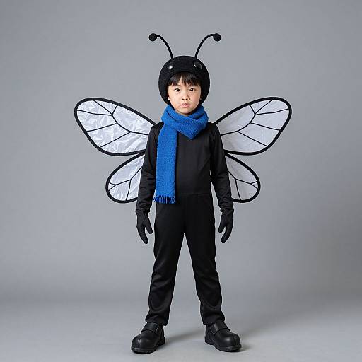 Boy in Bug Hat Costume