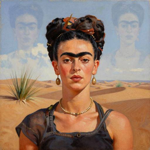 Surreal Desert Hair Double Exposure Portrait