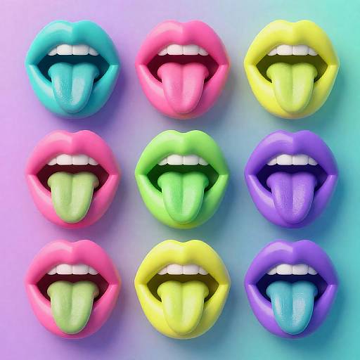 Neon Lips with Lime Tongues