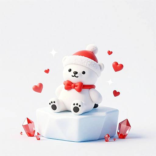 Minimalist Cartoon Polar Bear Cub