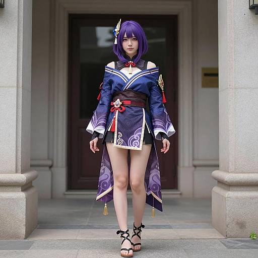 Elegant Genshin Cosplay in Urban Setting
