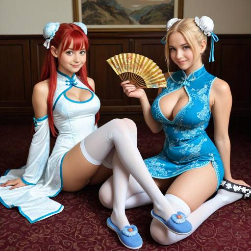 Charming Indoor Girls in Elegant Attire Charming Indoor Girls in Elegant Attire
