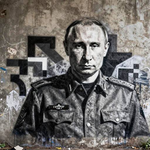 Putin Stencil Graffiti Art