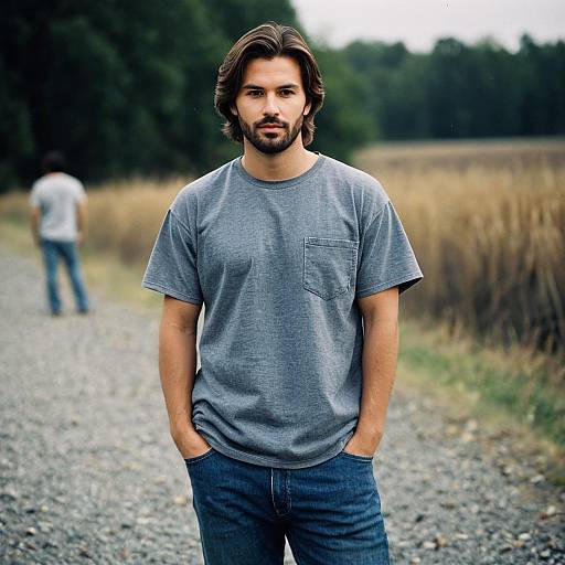 Casual Outdoor Style: Baggy Shirt & Jeans