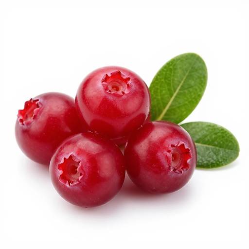 Glossy Lingonberries with Green Leaves