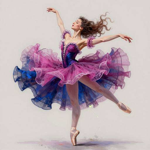 Ballerina in Multi-layered Ruffled Tutu Dress