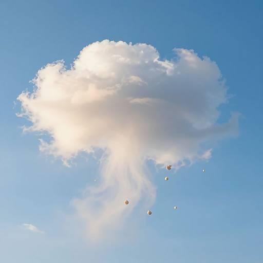 Ethereal Cloud Cascade in Blue Sky