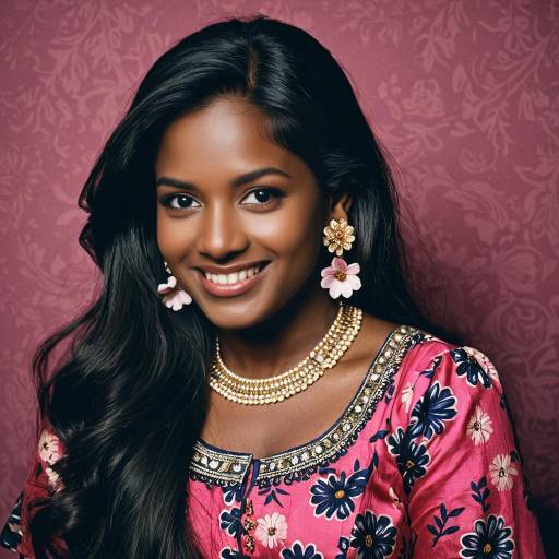 Charming Girl in Floral Ghagra Dress