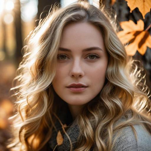 Cinematic Autumn Portrait of Young Woman
