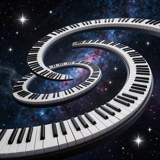 Cosmic Spiral of Infinite Piano Keys