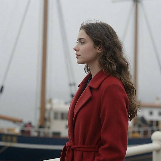 Profile Portrait of Woman in Maritime Fog