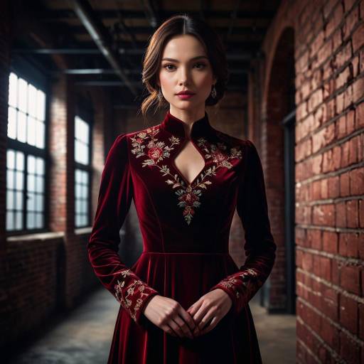 Elegant Woman in Dramatic Indoor Setting