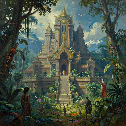 Epic Technobrutalist Utopian Temple