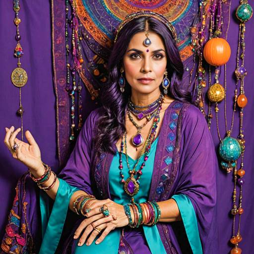 Enigmatic Fortune Teller in Halloween Bohemian Outfit