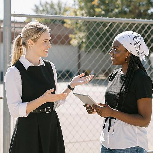 Joyful Moments by the Fence