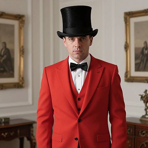 Man in Red Suit with Top Hat