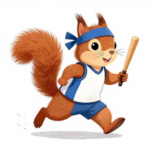 Abstract Digital Running Squirrel Art